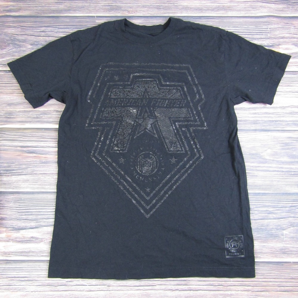 American Fighter T-Shirt Mens Medium Black Tonal Graphic MMA Gym Tee